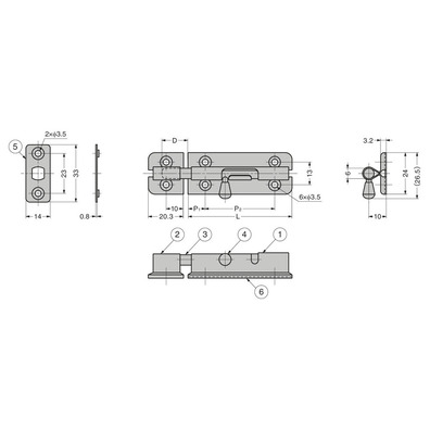 Pasador pestillo con resorte 60 mm INOX 304