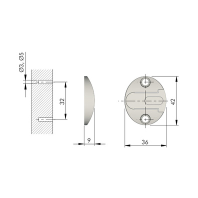 Soporte lateral pistón KRABY para atornillar