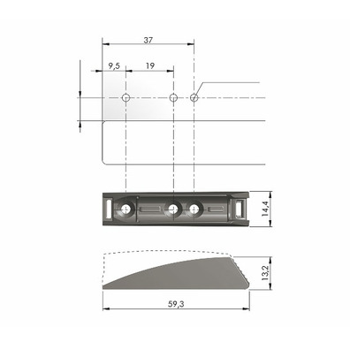 Soporte sobreponer pulsador K-Push 20 mm Gris