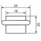 Tope puerta inox cilíndrico con goma 25x20